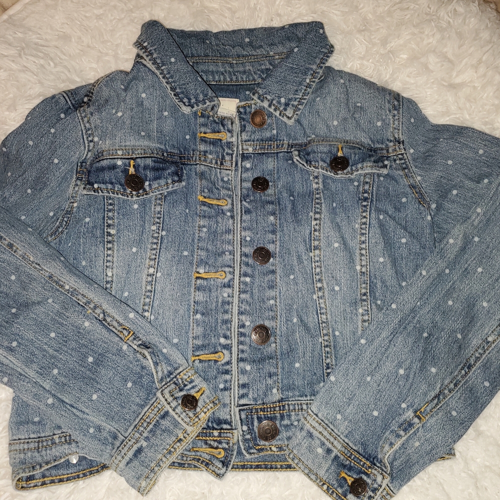 Cherokee Blue Jean Jacket with White Dots